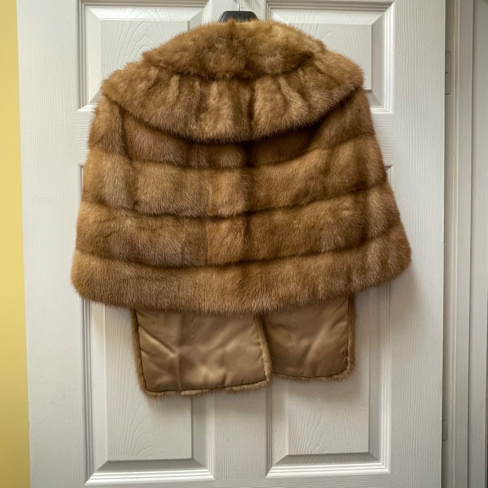 Vintage Women's Mink‎ Shawl Capelet By Spear & Picardi Fur Stole 1950's / 1960's - Picture 3 of 12